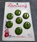 7 Vintage Celluloid Buttons OLIVE GREEN