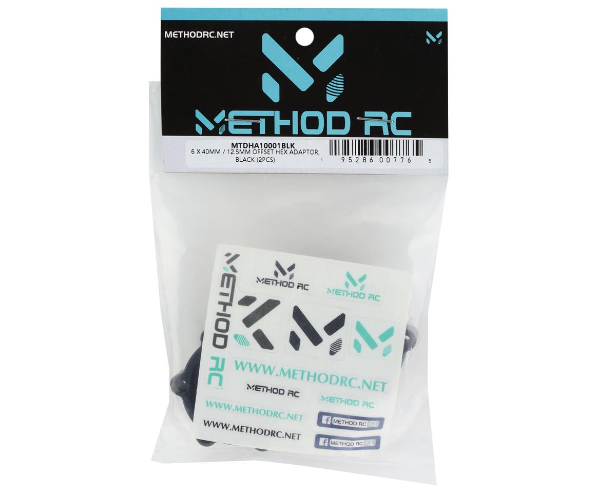 Method RC X-MAXX/XRT 6x40 24mm Hex Adaptor (Black) (2) (12.5mm Offset ...