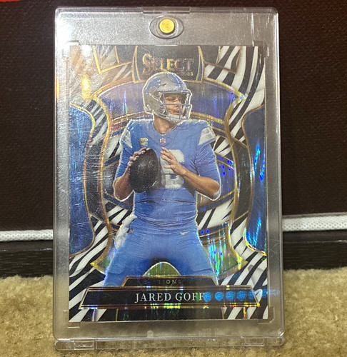 Panini 2025 Select Jared Goff Detroit Lions Zebra Prizm Concourse #69