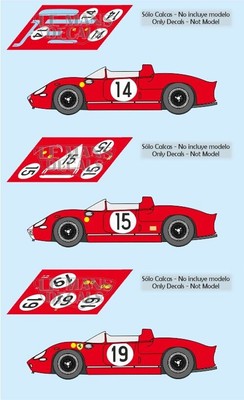 Décalcomanies Ferrari 330 P Le Mans 1964 - Échelles 1:32, 1:43, 1:24, 1:18 - Slot, Maquettes