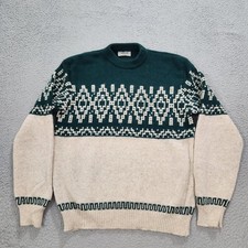 Vintage United Colors Of Benetton Sweater Mens 50 Large Fair Isle Shetland Wool