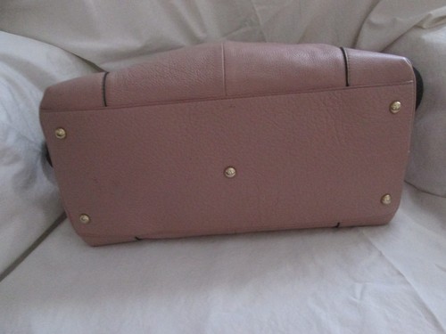 Furla Soft Mauve Pink Black Genuine Leather Satchel Top Strap Shoulder Bag - Picture 9 of 11