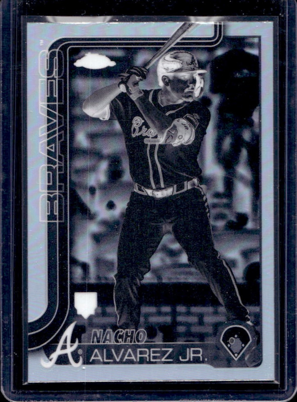 2025 Topps Chrome Nacho Alvarez Jr. Negative Refractor Rookie RC #75 Braves