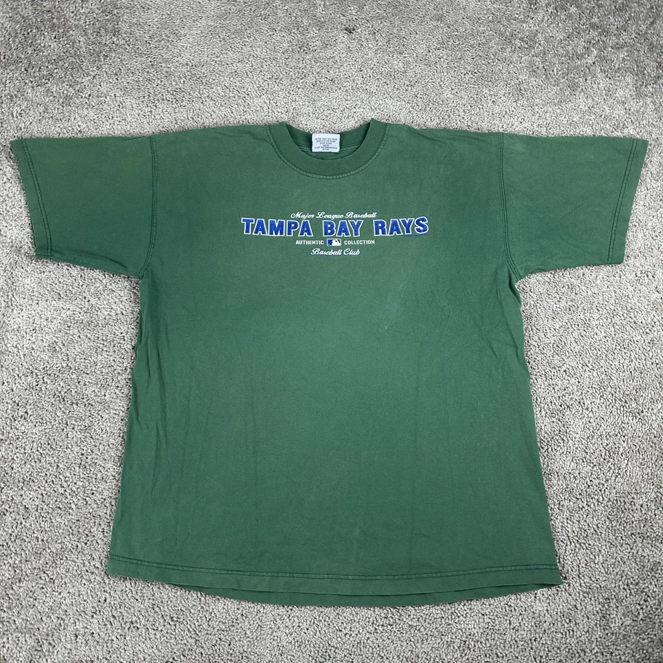 VTG Tampa Bay Rays Shirt Mens XL Green MLB Baseball Graphic Authentic Collection - Image 2 of 4