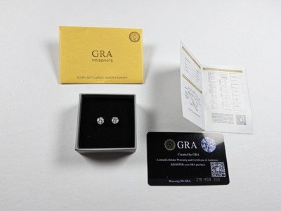 Sterling Silber 925 Moissanit je 1ct Ohrringe Push Back mit COA