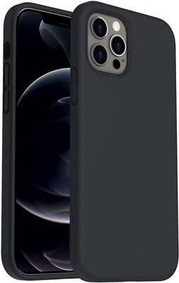 iPhone 12 Hülle Case Cover Schwarz Gel Flüssig Silikon Weich Schutzhülle für Apple