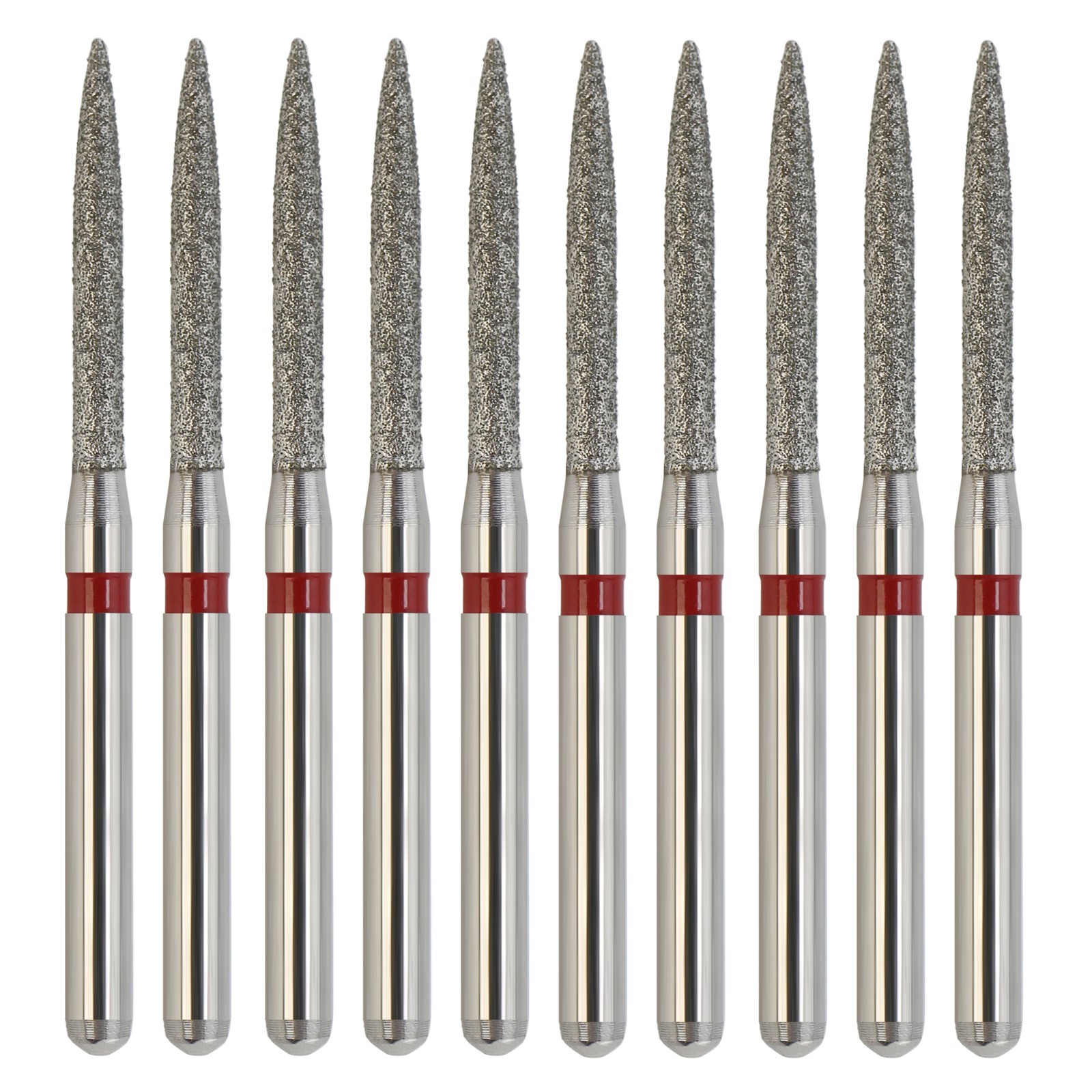Dental Diamond Burs FG Flame Diamond Bur Fine Grit Red 863/012F High Speed