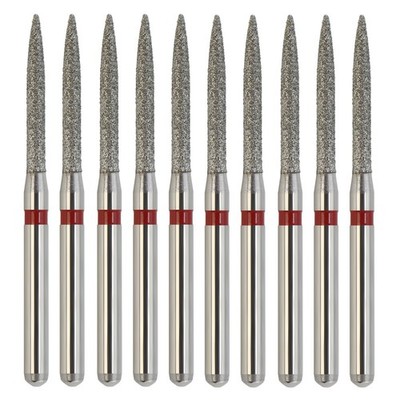 Dental Diamond Burs FG Flame Diamond Bur Fine Grit Red 863/012F High Speed