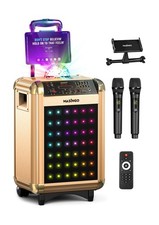 MASINGO Karaoke Machine for Adults and Kids with 2 Bluetooth Wireless Microph...