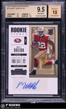 Matt Breida RC BGS 9.5 w 10 Auto: 2017 Panini Contenders Rookie Card #178 POP 8. rookie card picture