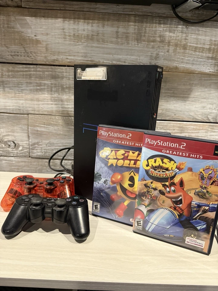 PlayStation 2 com dois controles e dois cartões de memória e dois jogos incluídos - Imagem 4 de 4