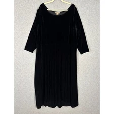 Eddie Bauer Velvet Maxi Dress 3X Witchy Whimsigoth Lagenlook Artsy Modest