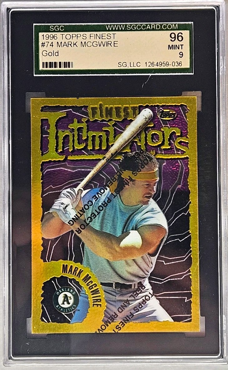 Topps 1996 Finest Intimidators Mark McGwire Gold #74 SGC 9 Mint