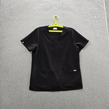 FIGS Women Scrub Top L Black Technical Collection PO 1384 Short Sleeve Casma