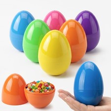 Easter Eggs Decorations Plastic Large: 5 Inch 6 Pack Jumbo Fillable Colorful ...