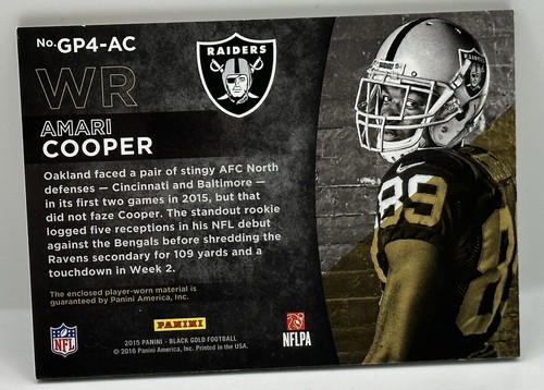 Carte Panini Black Gold 2015 - Amari Cooper Rookie Auto Patch #/25, Collection