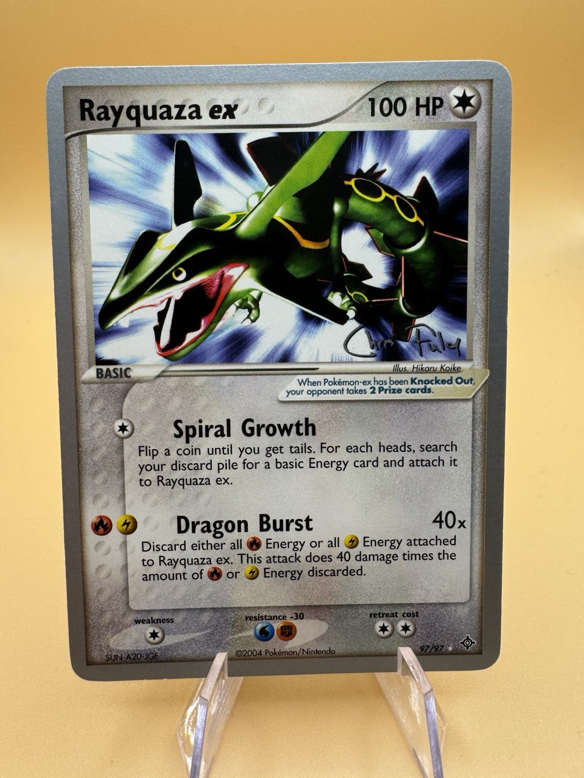 Pokemon Rayquaza Ex (WCD04 DR 97) WCD 2004 Signed Promo Englisch *NM*