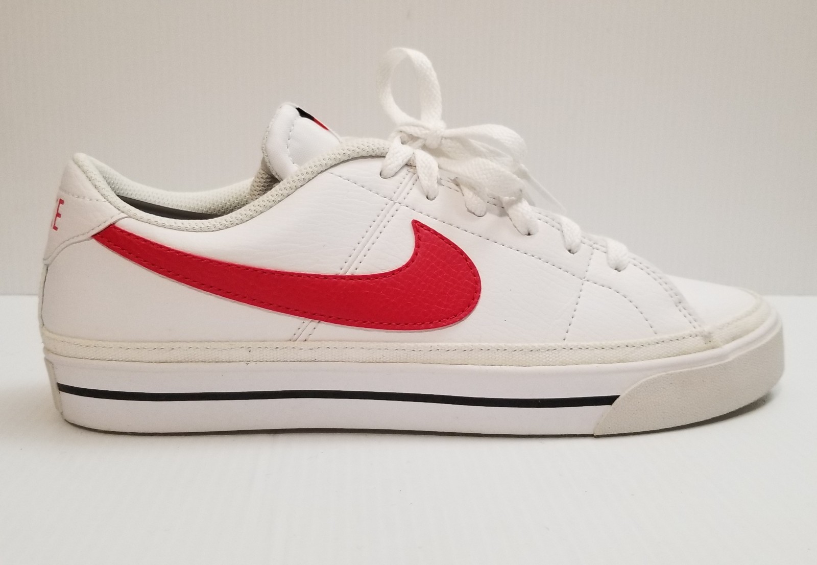 SAOLA Nike Uomo Bianco Court Legacy Next Nature Pelle Rosso Logo Taglia 9 DH3162 102 OTTIME CONDIZIONI