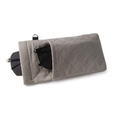 Double Glasses Cases Soft Eyeglass Case For Women Men Squeeze Top Grey