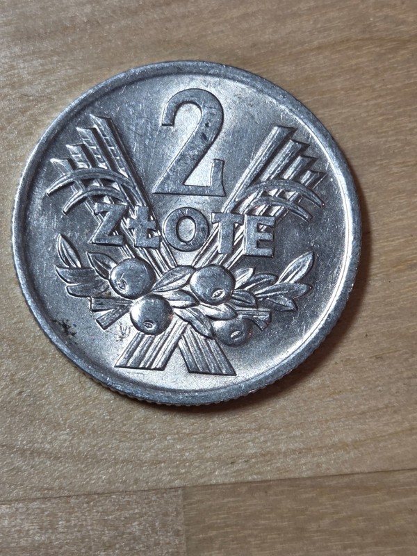 Poland 2 Zlotys coin, 1974. Y# 46, aluminum. The White Eagle coat of arms.