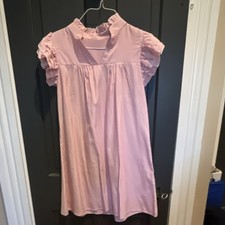 SHEIN Pink White Striped Ruffle Sleeve Mini Dress Ruffle Neck Short M Pullover