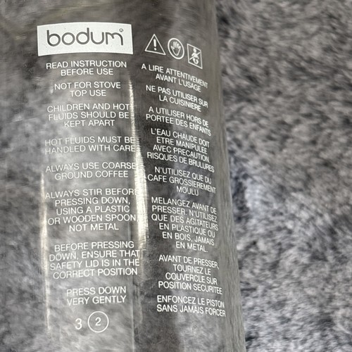 Bodum Glass French Press Single Serve Coffee Maker Small 1 Cup Chrome Black - Afbeelding 4 van 4