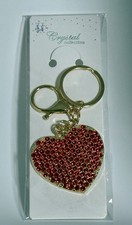 Sparkling Red Heart Bag Charm/Key Chain With Gold-Tone Metal. New In Package