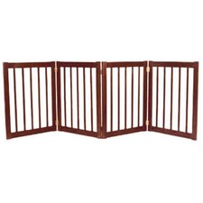 Dynamic Accents 42223 - 32 Inch 4 Panel Free Standing EZ Gate - Mahogany