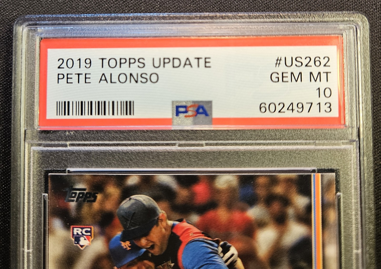 2019 Topps Update Pete Alonso Home Run Derby Rookie RC US262 PSA 10 GEM MT Mets view 3