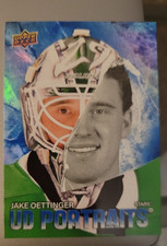 2025-26 Upper Deck NHL Holiday Jake Oettinger UD Portraits P-56 Dallas Stars