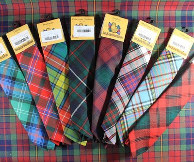 NEUE REINE WOLLE HIGHLANDWEAR SCHOTTISCHER CLAN TARTAN KRAWATTE IN ÜBER 170 TARTANS!