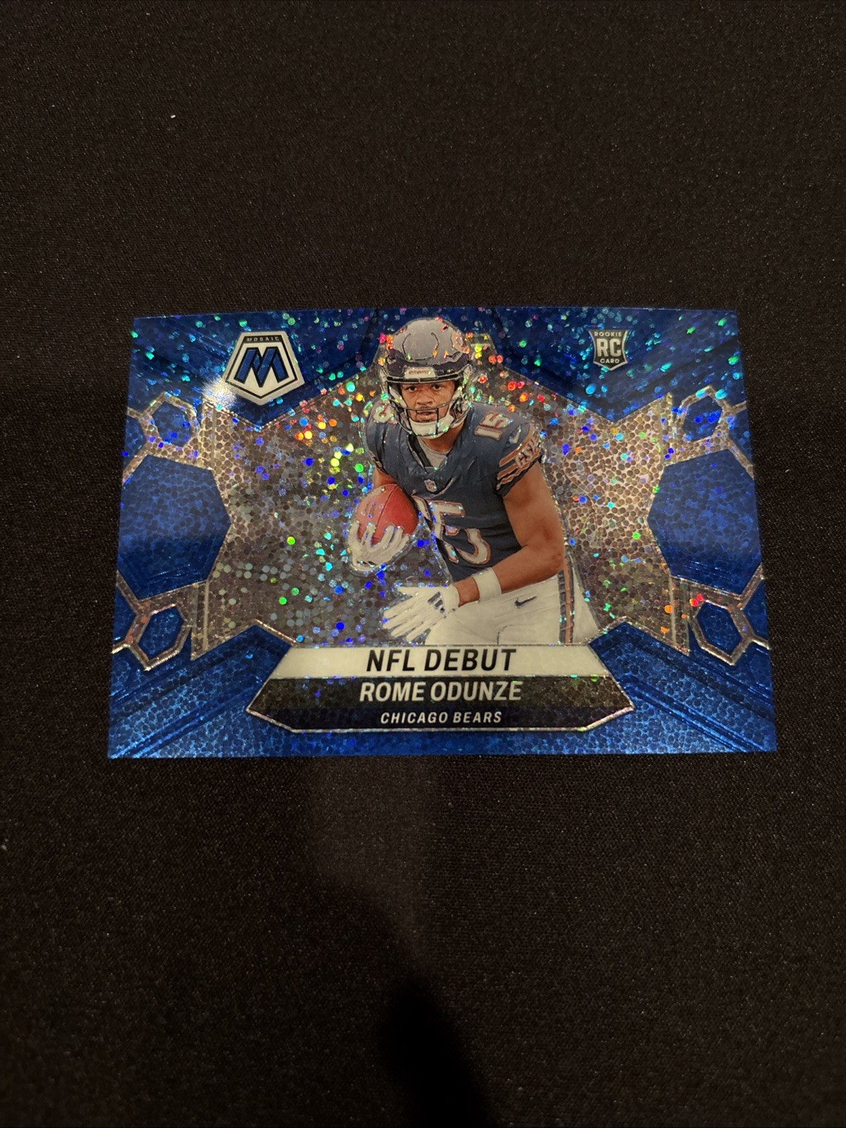 2024 Panini Mosaic Rome Odunze Blue Sparkle Prizm /96 Chicago Bears NFL Debut