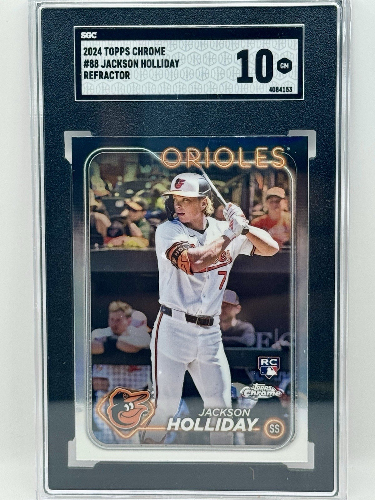 2024 Topps Chrome 88 Jackson Holliday Refractor RC SGC 10 Mint Baltimore Orioles