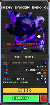 SHINY Dragon Endo 01 | Five Nights Tower Defense 2 | FNTD 2