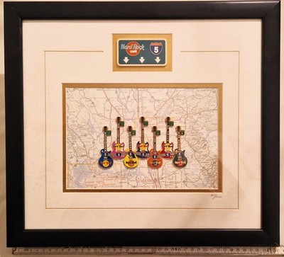 Hard Rock Cafe Interstate 5 Cafes 8 HRC Pin Collection + Dokument  sehr wertig