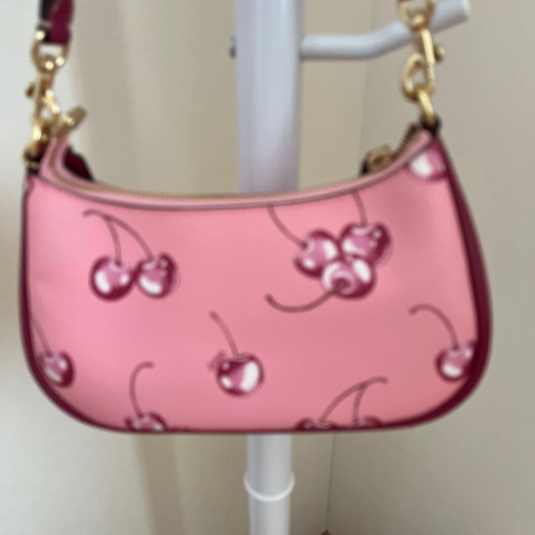 Coach CR290 Teri Shoulder Bag Pink Cherry Print Coated Canvas