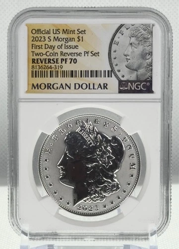 2023-S $1 Morgan & Peace Dollars Reverse Proof NGC Reverse PF 70 2 Coin Set!