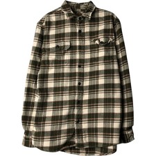 Used Orvis long-sleeved heavy flannel check shirt men's size M equivalent
