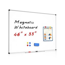 Magnetic Dry Erase White Board - 46 x 33 Inch Whiteboard for Wall - 4 x 3 Lar...