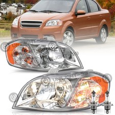 For 2007-2009 Pontiac Wave 2007-2011 Chevy Aveo Sedan Pair Headlights Wbulbs For 2007-2009 Pontiac Wave 2007-2011 Chevy Aveo Sedan Pair Headlights Wbulbs