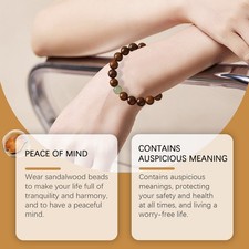 Golden Sandalwood Bead Bracelet Contemporary Asian Style Minimalist Bracelet