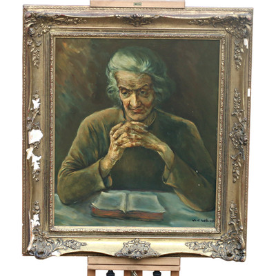 Öl auf Holz, signiert - August Eduard Wenzel (1895 1971)   Porträt einer Frau