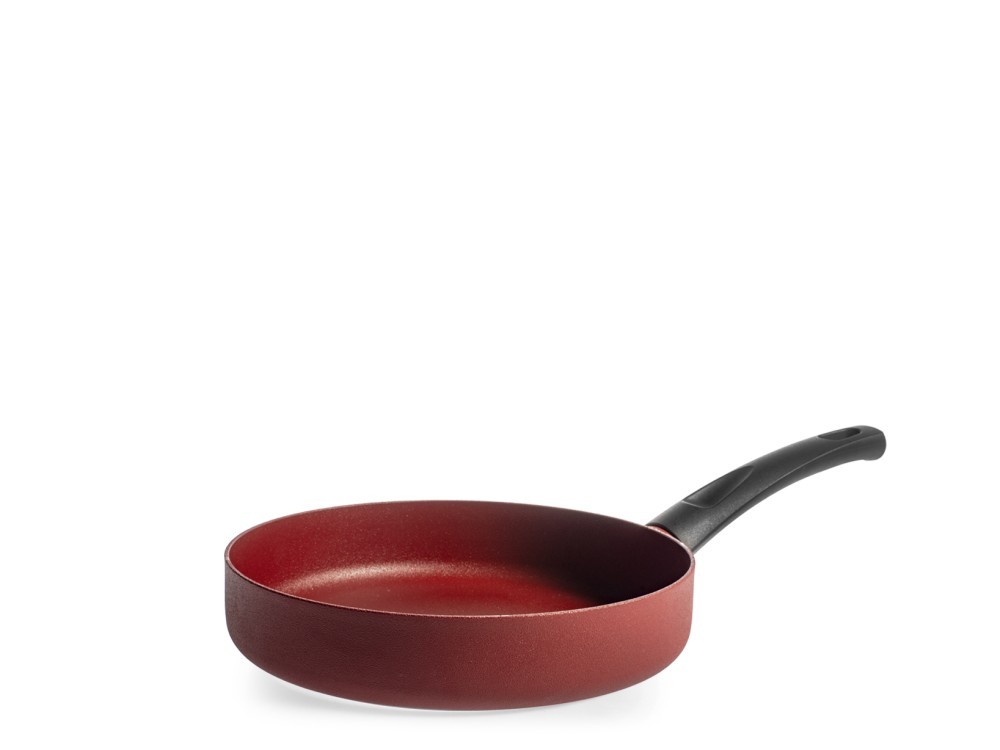H&H Absolute Red Aluminum Frying Pan With Pfluon Red Non-Stick Coating