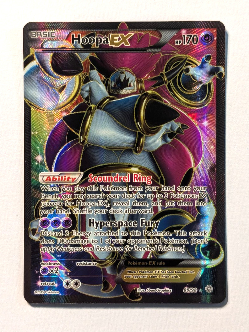 Hoopa EX 89 / 98 XY Pokemon TCG Ancient Origins Ultra Rare Full Art Holo NM
