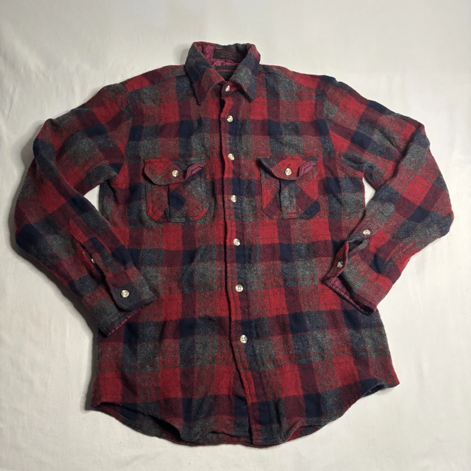 Oshman’s Sportswear Red Plaid Lightweight Shirt Jacket Vintage