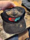 Vtg Black "Consolidated Freight" CF Corduroy/Mesh Trucker Hat By TONKIN — photo 1