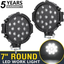 7" Round LED Work Light Bar Flood Spot Lights For Truck Off Road Tractor ATV 4WD