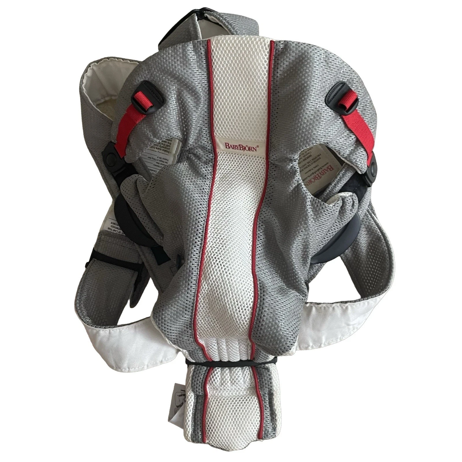 Baby Bjorn Air Mesh Baby Infant Carrier Front & Rear 8-25 Lbs White Gray Red