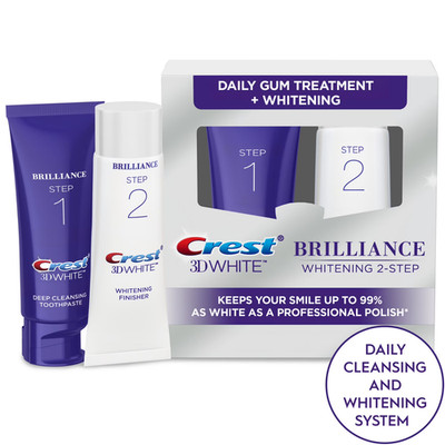 Crest Toothpaste, 3D White Brilliance + Whitening Two-step Toothpaste