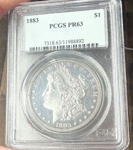 1883 PROOF Morgan Silver Dollar - PCGS PR 63 Blast White Beauty!
